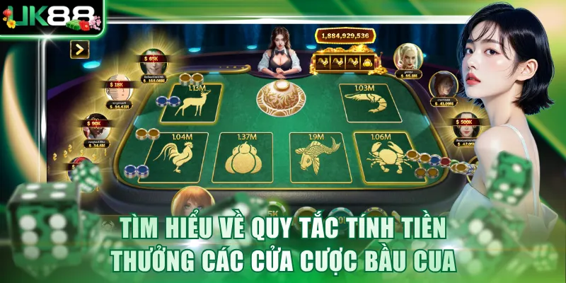 Tìm hiểu về quy tắc tính tiền thưởng các cửa cược Bầu Cua